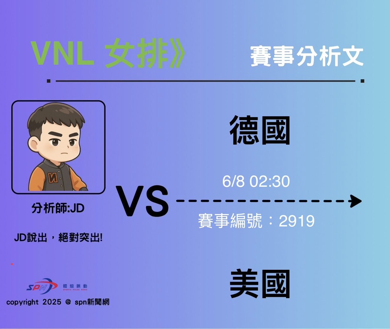 運彩學堂》 VNL女排國家聯賽 排球國家隊的國際賽事對抗近期火熱開扣 德國將出戰強敵美國必須展現韌性