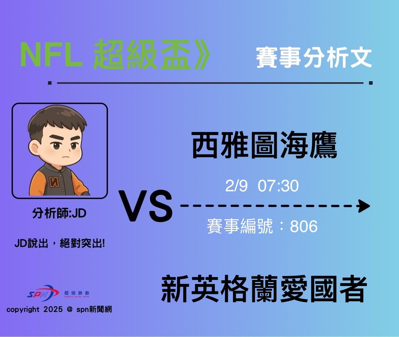 運彩學堂》 NFL超級盃｜西雅圖海鷹 VS 新英格蘭愛國者