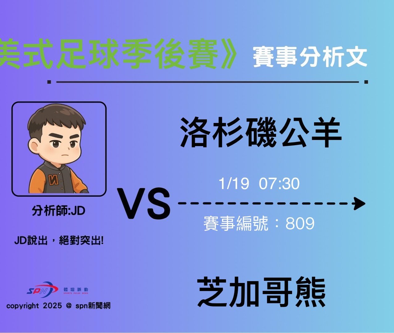 運彩學堂》 NFL季後賽｜洛杉磯公羊 VS 芝加哥熊