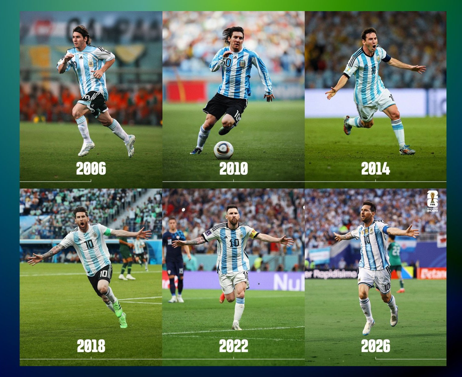 世足》FIFA官方致敬梅西世界盃初登場20週年 傳奇足跡見證世代更迭