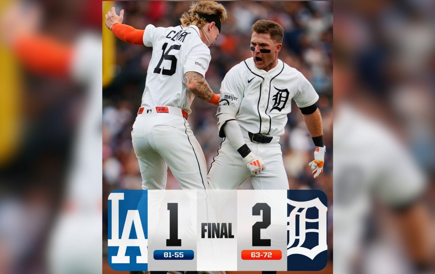 MLB》麥格尼格爾再見安打送走道奇 老虎2比1險勝止敗 李灝宇4打數1安打關鍵保送
