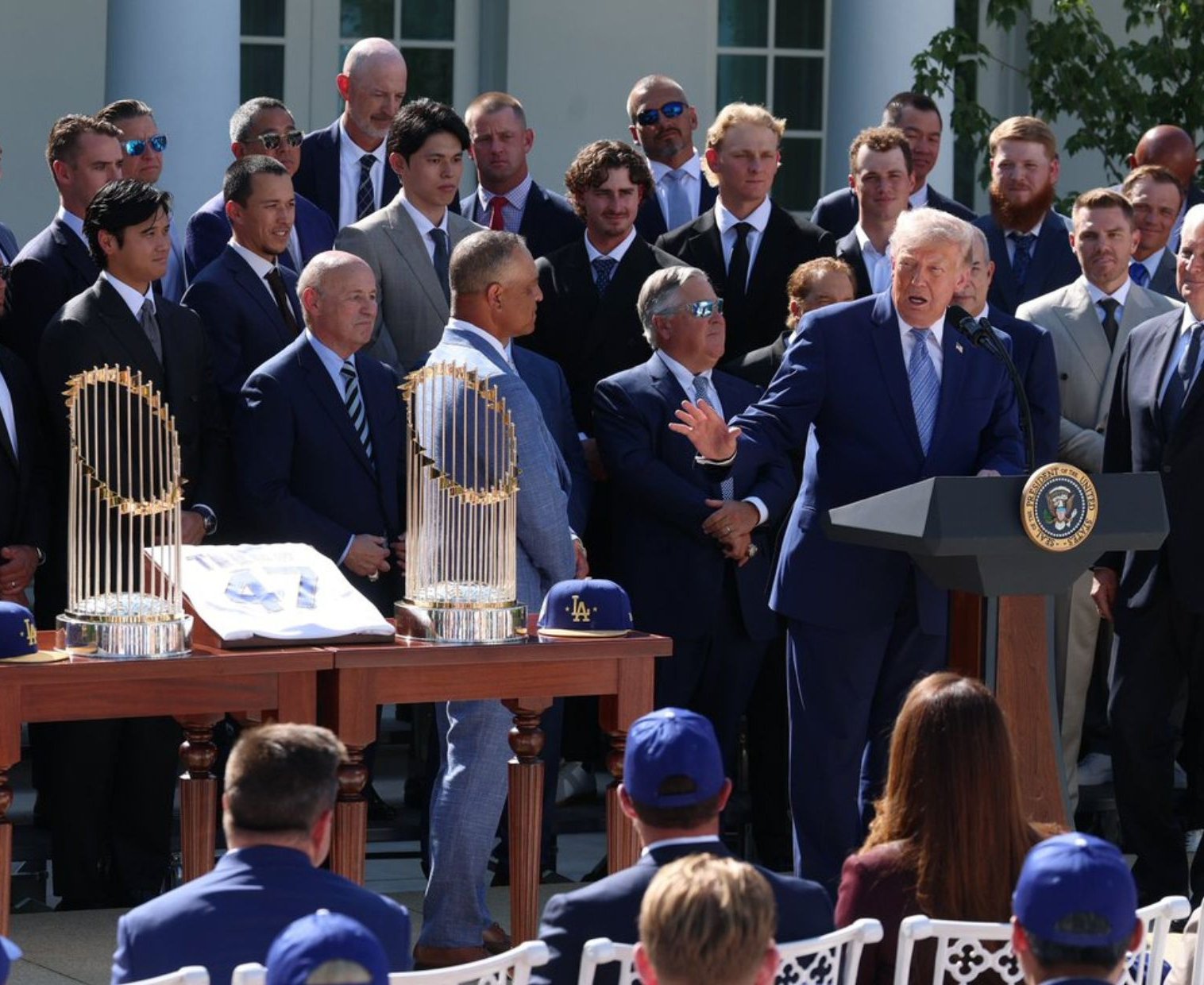 MLB》洛杉磯道奇隊拜訪白宮 美國總統川普表彰2025年世界大賽冠軍
