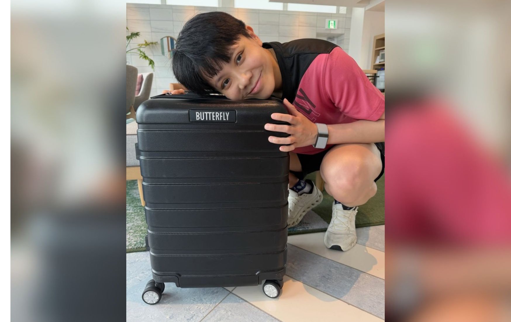桌球》開心了！赴日參賽行李遭誤拿 卓球國手鄭怡靜裝備尋回開懷合照