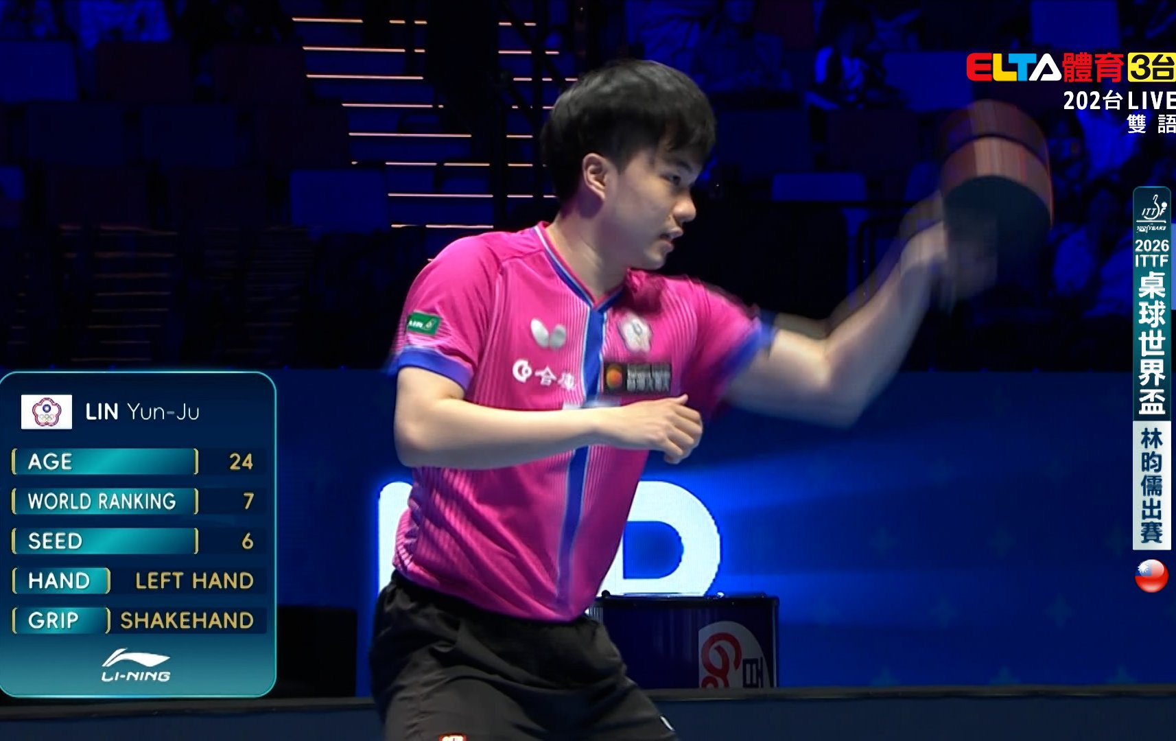 桌球》林昀儒「讓一追四」逆轉張本智和 暌違7年重返世界盃4強