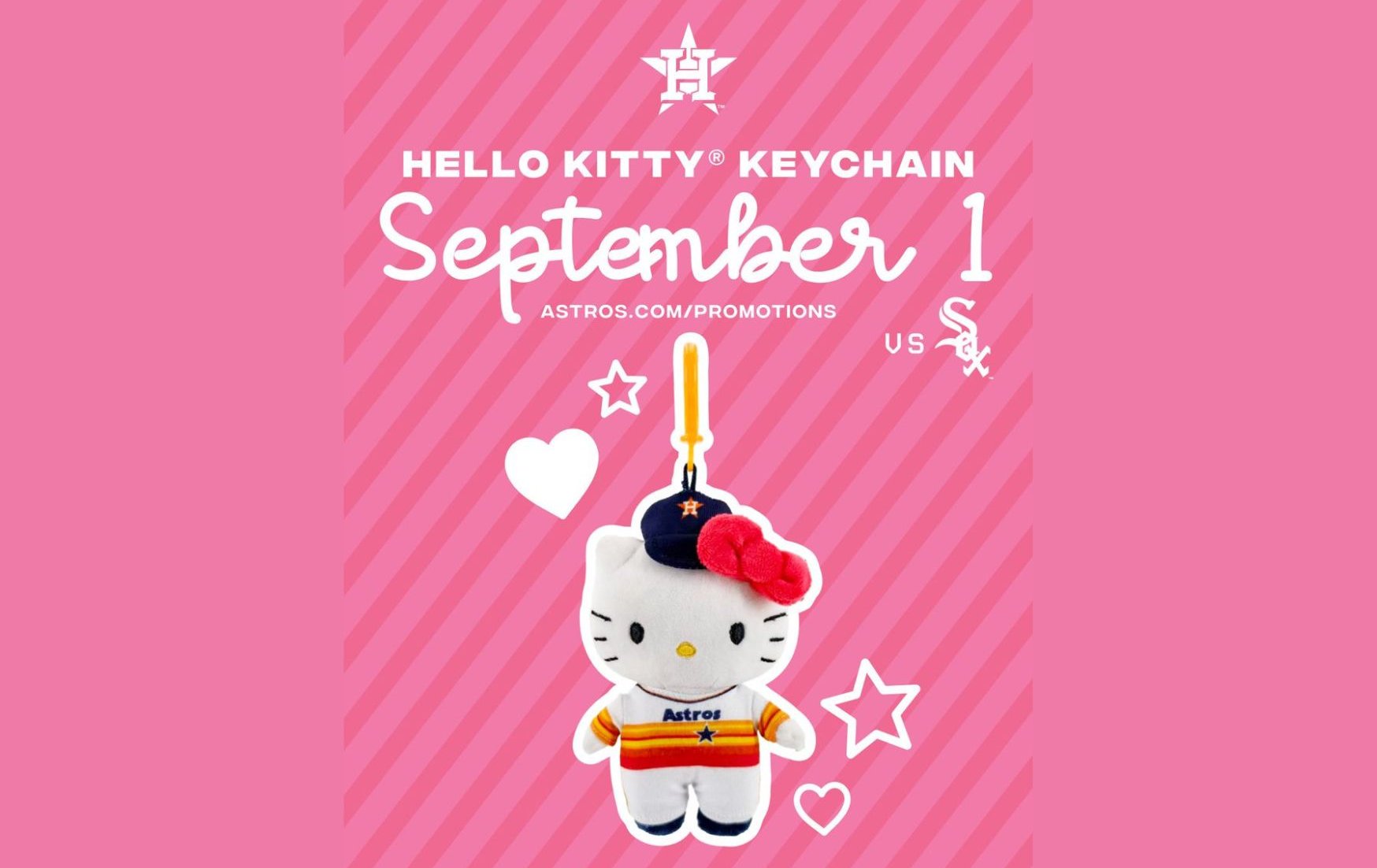MLB》「Hello Kitty」魅力掃到球場 9月1日休士頓太空人主場登場 限量聯名鑰匙圈引爆期待